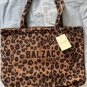 Balzac Paris Leopard Print Tote Bag NWT